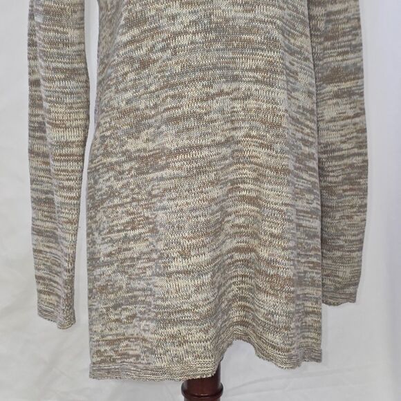 Chic Marled Knit Tunic Sweater – Soft Earth Tones, Relaxed Fit Size Medium - Picture 5 of 9